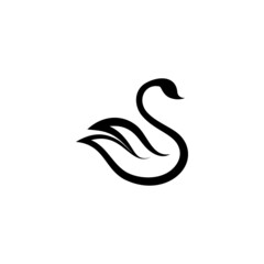 swan icon design template vector isolated illustration