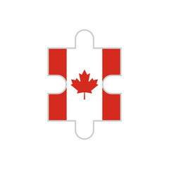 puzzle piece of canada flags. vector illustration isolated on white background
