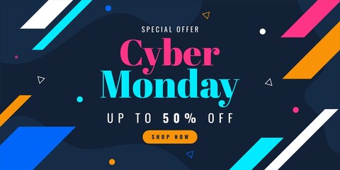 Cyber ​​Monday sale banner template design for advertising poster or business promotion
