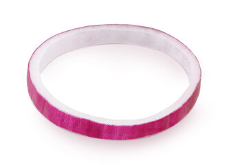 Ring of red onion isolated on white background.