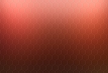 Red brown hexagonal pattern simple background. Tiles mosaic empty wall.