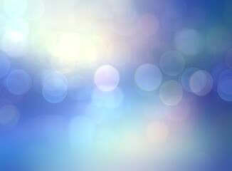 Obraz premium Bokeh blue glowing translucent background. Holidays fantasy airy blur illustration.