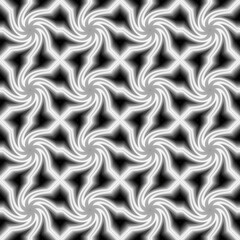 Endless seamless repeating abstract background with ornament in black and white monochrome shades