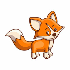 cartoon illustration walking fox