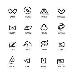 Simple minimalist logo design set