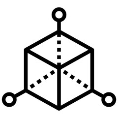 THREE DIMENSIONAL line icon,linear,outline,graphic,illustration