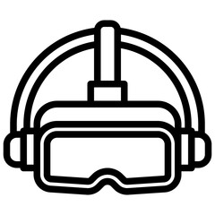 VR GLASSES line icon,linear,outline,graphic,illustration