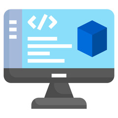 COMPUTING INDUSTRY flat icon,linear,outline,graphic,illustration