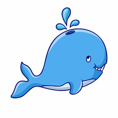 cartoon illustration whale