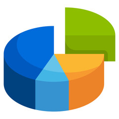 Obraz premium PIE CHART flat icon,linear,outline,graphic,illustration