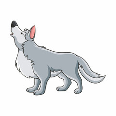 cartoon illustration wolf roar