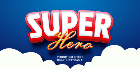 super hero bold vector text effect editable