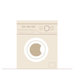 Stylish modern washing machine isolated on a white background.