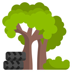 FOREST flat icon,linear,outline,graphic,illustration