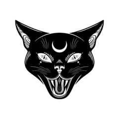 Angry Black witches cat - 468337706