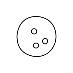 Bowling ball. Sport equipment line sketch. Hand drawn doodle outline icon. Vector black and white freehand fitness illustration