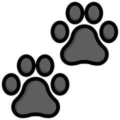 PAW PRINT Filled Outline