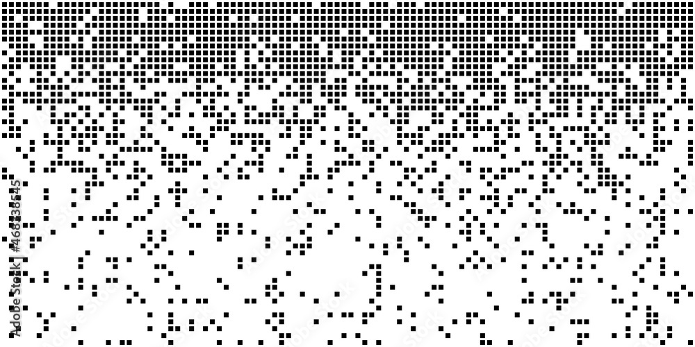 Poster Vertical mosaic with failing pixels. Dispersed vector background. Pattern design elements with gradient.