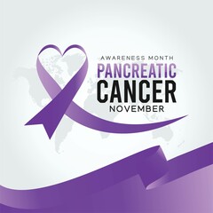 Pancreatic cancer awareness month vector illustration