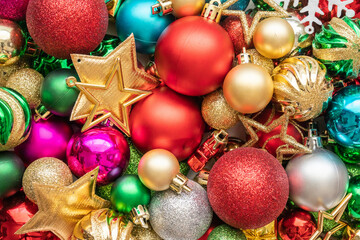 Fototapeta na wymiar Christmas ball baubles ornament new year background