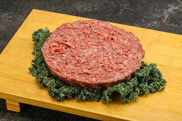 Raw beef burger cutlet for burger