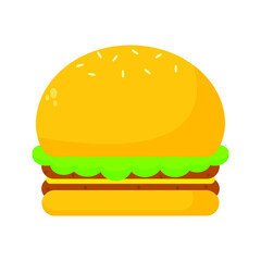 simple vector illustration of hamburger isolated on white background