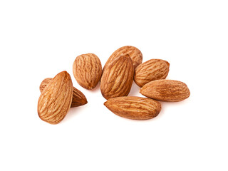 Almond on white background. Almond isolated.