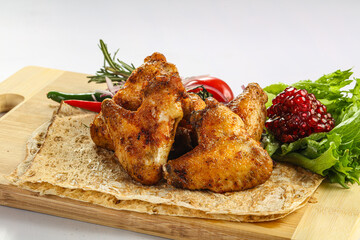 Grilled chicken wings barbecue shashlik