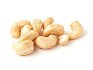 Fototapeta premium Roasted cashew nuts isolated on white background.