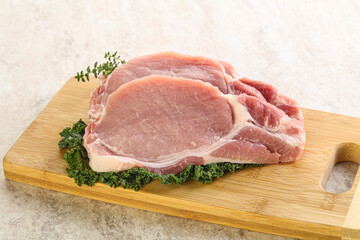 Raw pork loin for coocking