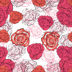 elegant seamless pattern with beautiful pink roses for your design