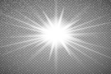 Glow light effect. Star burst with sparkles. Vector illustration