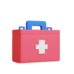 Obraz premium 3d rendering medicine kit box illustration object with white background