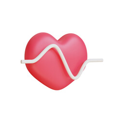 3d rendering heart illustration object with white background