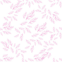Pastel-colored seamless feather pattern. Seamless background with feathers of bird.