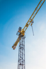 Naklejka premium Construction crane. Construction details. Close-up.