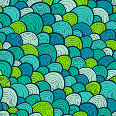 Color pattern with hand drawn waves