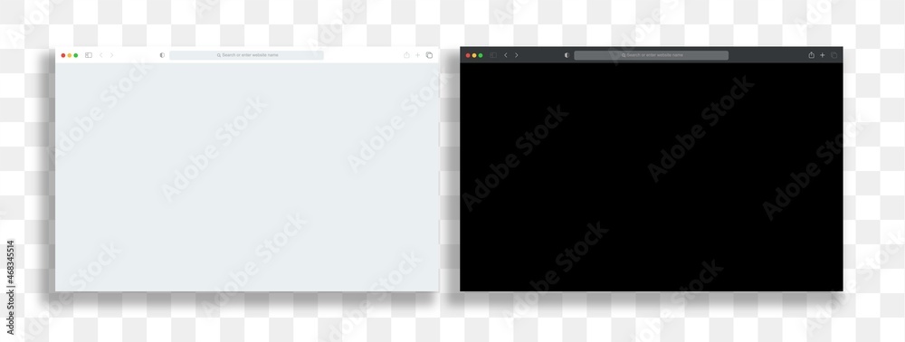 Poster browser window design isolated on transparent background. web window screen mockup. internet empty p