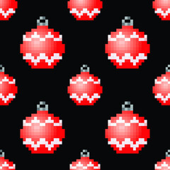 christmas balls seamless pattern, vector illustration 