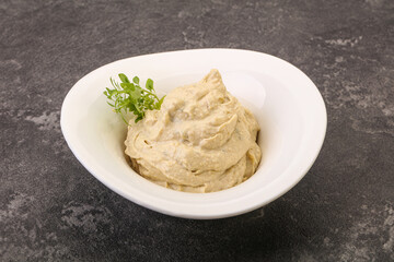 Vegan food - hummus with olive oil