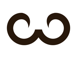 Silhouette of a man's mustache