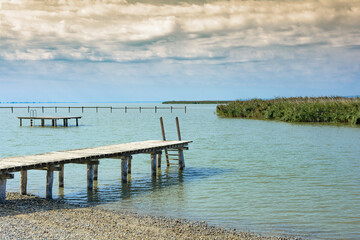 Obraz premium Steg am Neusiedler See