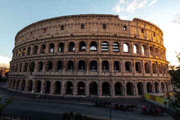 Obraz na płótnie Canvas View of the Colosseo Romano (Roman Coliseum) in Roma, Lazio, Italy.
