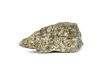 isolated gray granite stone on white background.
