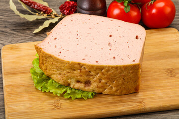 Homemade baked traditional meat loaf