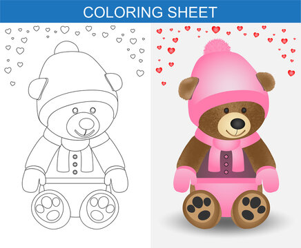 Little teddy bear, coloring book
