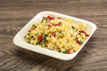 Vegetarian uisine - couscous with vegetables