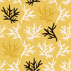 Seamless pattern with corals. Modern design for fabric and paper, surface textures.