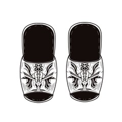 illustration of home slippers on a white background