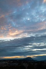 the Sainte Victoire mountain in the morning light in autumn